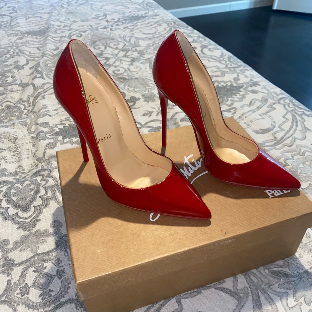 Authentic Christian Louboutin So Kate patent leather red